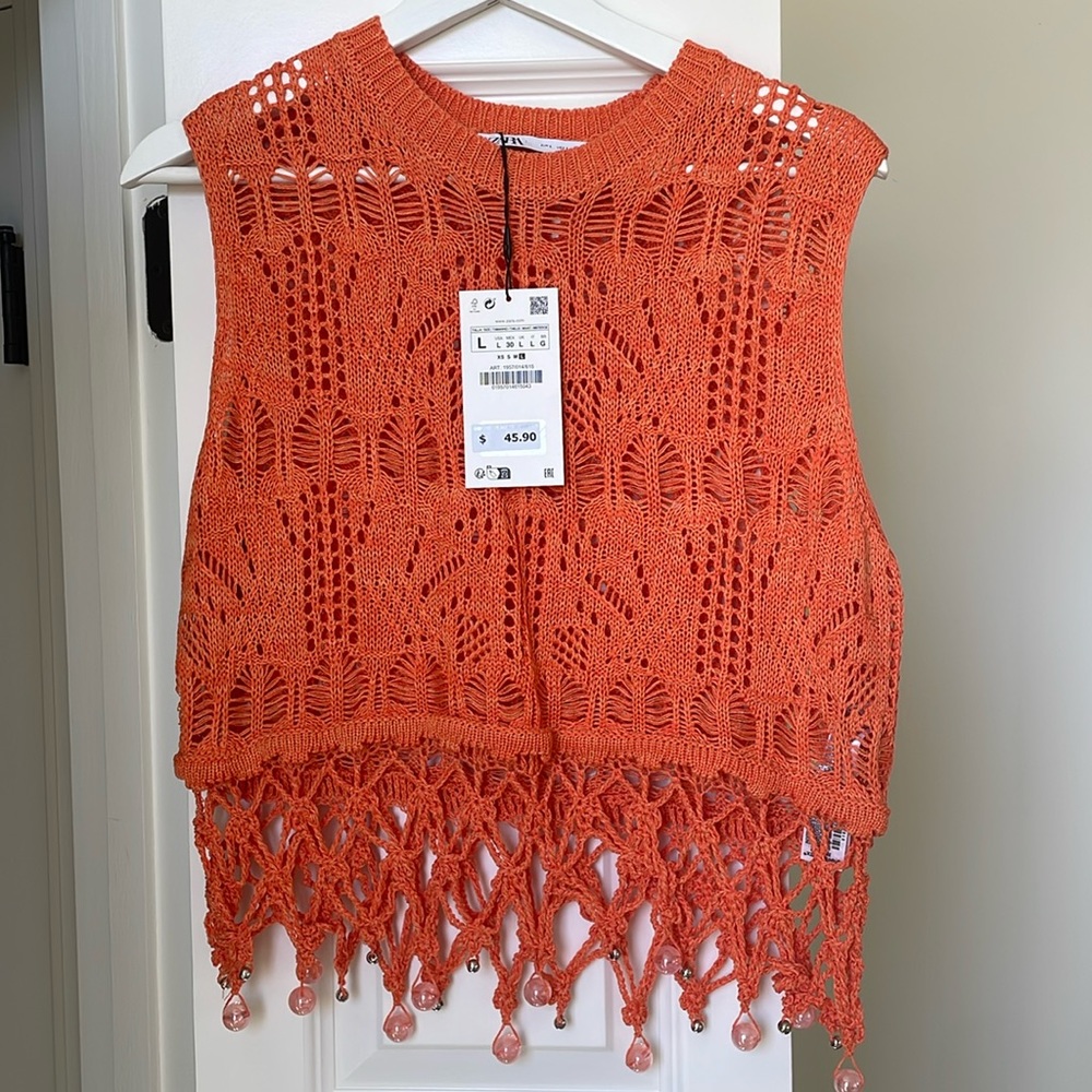 Zara , spring sweater! Pretty coral